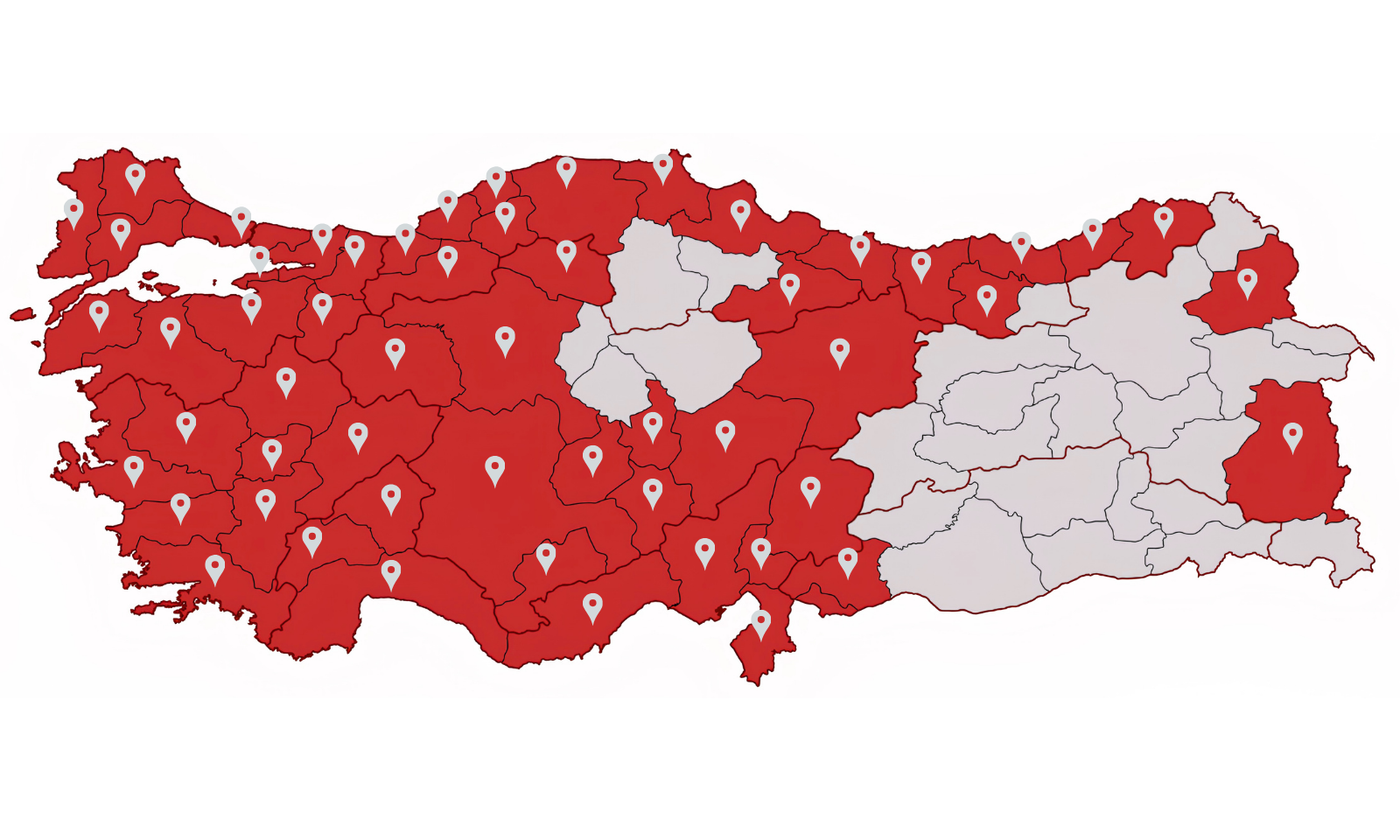 ESPAR'ın hizmet verdiği şehirler haritası
